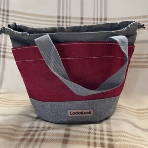 Red and Gray storage or lunch box.